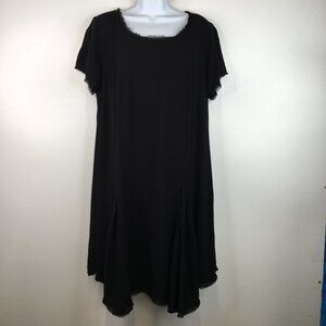 Torrid Fringe Zipper Back Black Dress Size 0 (Torrid)
